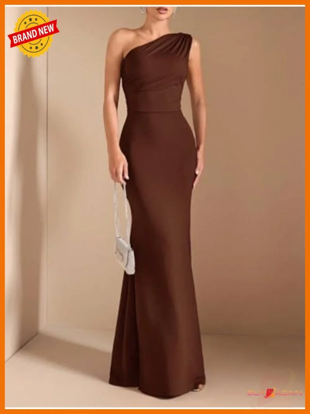 One Shoulder Maxi Formal Dress Backless Tie Mermaid Wedding Guest